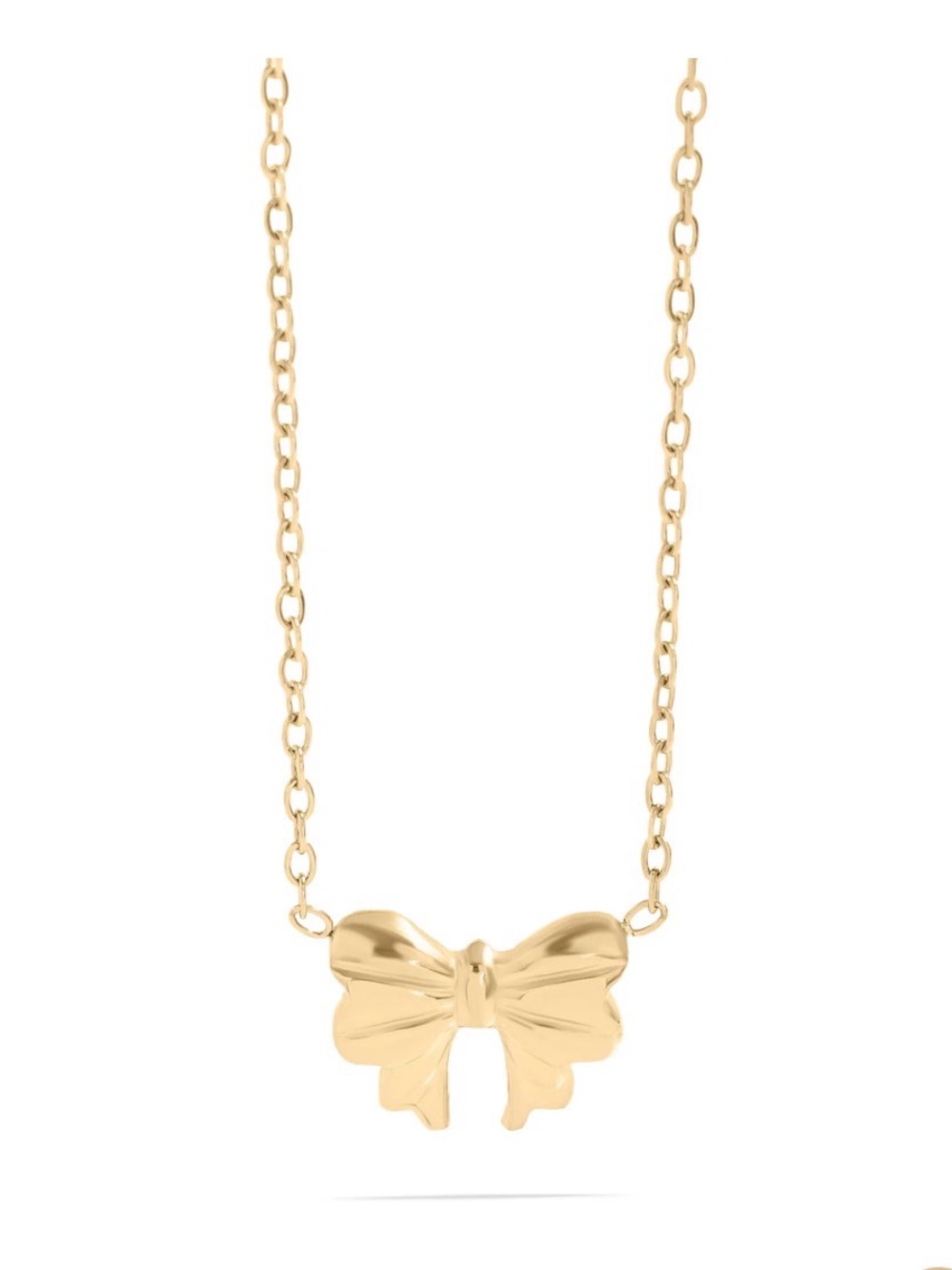 Gold Bow Pendant Necklace